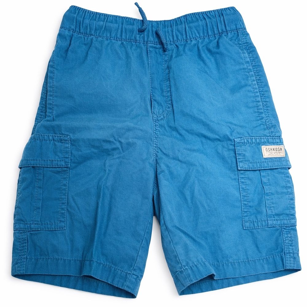 OshKosh B'gosh Boys Size 6 Blue Cargo Shorts Elastic Waist Kids Summer Shorts